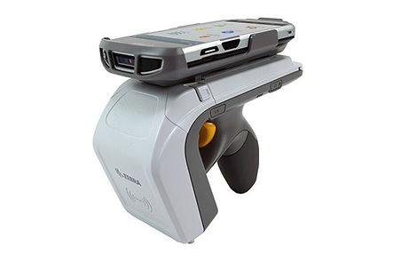 Representative RFID sled reader attached to a mobile device